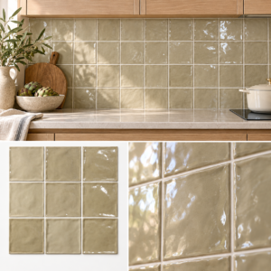 El Barco Chic Beige 15x15 cm – Glanzende wandtegel