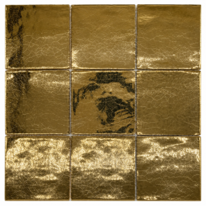 Fries 13x13 Goud Handvorm Wandtegel - Klassiek, Luxe en Hotel Chique