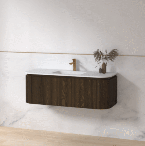 Sanoro Elegance 120 Walnut Badmeubelset - Keramische wastafel - 1 Kraangat