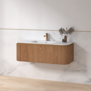 Sanoro Elegance 120 Acacia Badmeubelset - Solid Surface Wastafel - 1 Kraangat