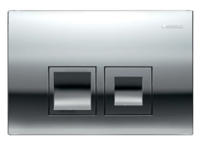 Geberit Delta35 bedieningsplaat, 2-toets spoeling frontbediening voor toilet 24.6x16.4cm Glans Chroom