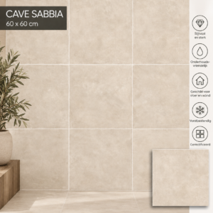 Cave Sabbia 60x60 cm – Betonlook Tegel Zand