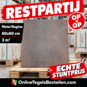 Restpartij Metal Rugine 60x60- 3m2