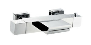 Sani Splash vierkante badthermostaat met watervaluitloop – Magazijn uitverkoop