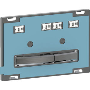Geberit Sigma50 bedieningspaneel, hoekig, 2-toets spoeling, metaalkleur zwart chroom – Grondplaat, Toets: zwart chroom / Geborsteld, easy to clean gecoat; Afdekplaat: om te personaliseren – 115.671.00.2