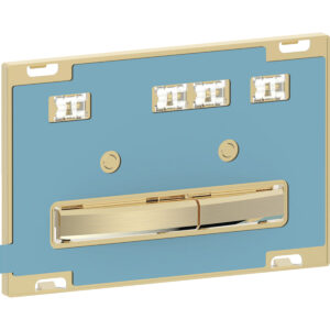 Geberit Sigma50 bedieningspaneel, hoekig, 2-toets spoeling, metaalkleur messing – Grondplaat, Toets: Messing / Geborsteld, easy to clean gecoat; Afdekplaat: om te personaliseren – 115.672.00.2