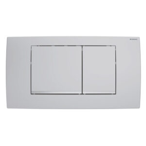 Geberit Twinline30 bedieningspaneel, hoekig, 2-toets spoeling – Plaat, Toets: chroom / mat, easy to clean gecoat; Designstrook: chroom / Glanzend – 115.899.JQ.1