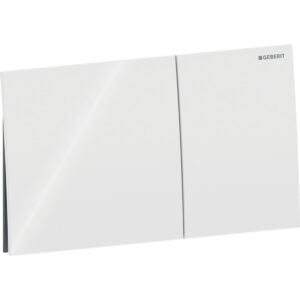 Geberit Sigma70 bedieningspaneel, hoekig, 2-toets spoeling – Toets: wit / Glanzend glas – 115.622.SI.1