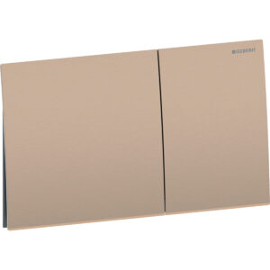 Geberit Sigma70 bedieningspaneel, hoekig, 2-toets spoeling – Toets: rood goud / Geborsteld, easy to clean gecoat – 115.622.QB.1