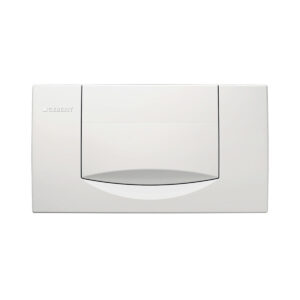 Geberit 200F bedieningspaneel, hoekig, spoel-stop spoeling – Plaat, Toets: wit / Glanzend – 115.222.11.1