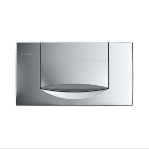 Geberit 200F bedieningspaneel, hoekig, spoel-stop spoeling – Plaat, Toets: chroom / Glanzend – 115.222.21.1