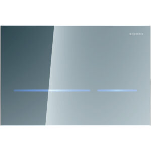 Geberit wc-besturing elektronisch, netvoeding, voor Sigma inbouwreservoir 8 cm, met Sigma80 bedieningspaneel, hoekig, touch-free – Spiegelglas – 116.092.SM.6