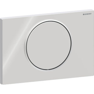 Geberit Sigma10 bedieningspaneel, rond, spoel-stop spoeling – Plaat, Toets: chroom / Glanzend; Designring: chroom / Mat – 115.758.KH.5
