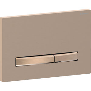 Geberit Sigma50 bedieningspaneel, hoekig, 2-toets spoeling, metaalkleur rood goud – Grondplaat, Afdekplaat, Toets: rood goud / Geborsteld, easy to clean gecoat – 115.670.QB.2