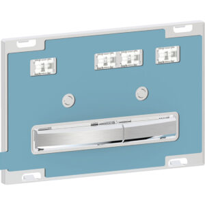 Geberit Sigma50 bedieningspaneel, hoekig, 2-toets spoeling, metaalkleur verchroomd – Grondplaat: chroom / Glanzend; Afdekplaat: om te personaliseren; Toets: chroom / Geborsteld, easy to clean gecoat – 115.788.00.2
