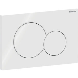 Geberit Sigma01 bedieningspaneel, rond, 2-toets spoeling – Plaat, Toets: wit / Glanzend – 115.770.11.5