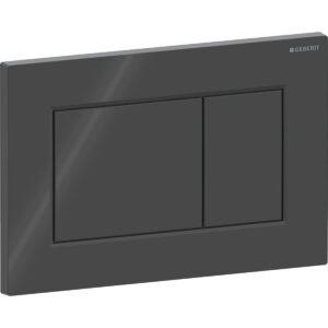 Geberit Sigma01 bedieningspaneel, hoekig, 2-toets spoeling – Plaat, Toets: zwart / Glanzend – 115.660.DW.1