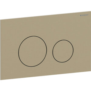 Geberit Sigma40 bedieningspaneel, rond, 2-toets spoeling – Plaat, Toets: Messing / Geborsteld, easy to clean gecoat – 115.628.QF.1