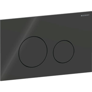 Geberit Sigma40 bedieningspaneel, rond, 2-toets spoeling – Plaat, Toets: zwart / Glanzend glas – 115.628.SJ.1