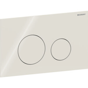 Geberit Sigma40 bedieningspaneel, rond, 2-toets spoeling – Plaat, Toets: zandgrijs / Glanzend glas – 115.628.JL.1