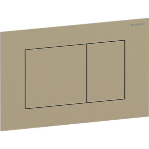 Geberit Sigma40 bedieningspaneel, hoekig, 2-toets spoeling – Plaat, Toets: Messing / Geborsteld, easy to clean gecoat – 115.629.QF.1