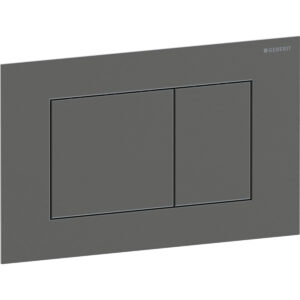 Geberit Sigma40 bedieningspaneel, hoekig, 2-toets spoeling – Plaat, Toets: zwart chroom / Geborsteld, easy to clean gecoat – 115.629.QD.1