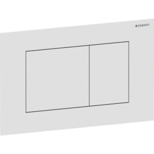 Geberit Sigma40 bedieningspaneel, hoekig, 2-toets spoeling – Plaat, Toets: wit mat / Easy to clean gecoat – 115.629.JT.1