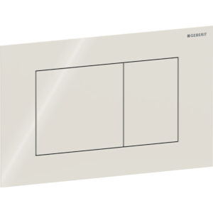 Geberit Sigma40 bedieningspaneel, hoekig, 2-toets spoeling – Plaat, Toets: zandgrijs / Glanzend glas – 115.629.JL.1