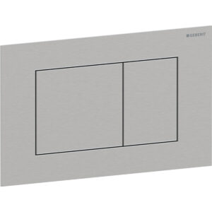 Geberit Sigma40 bedieningspaneel, hoekig, 2-toets spoeling – Plaat, Toets: Geborsteld, easy to clean gecoat – 115.629.FW.1
