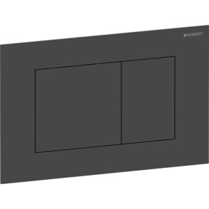 Geberit Sigma40 bedieningspaneel, hoekig, 2-toets spoeling – Plaat, Toets: zwart mat / Easy to clean gecoat – 115.629.14.1