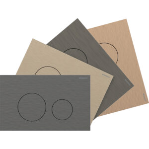 Geberit Sigma40 bedieningspaneel, rond, 2-toets spoeling, klantspecifieke afwerking – gegalvaniseerd, gelakt (prijsgroep 3) – 004.610.00.3