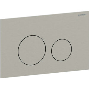 Geberit Sigma40 bedieningspaneel, rond, 2-toets spoeling – Plaat, Toets: nikkel / Geborsteld, easy to clean gecoat – 115.628.ID.1