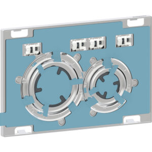 Geberit Sigma50 bedieningspaneel, rond, 2-toets spoeling, metaalkleur verchroomd – Grondplaat, Designring: chroom / Glanzend; Afdekplaat, Toets: om te personaliseren – 115.884.00.1