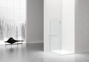 Curvy gebogen douchewand – 120x200 cm – chroom – helder glas