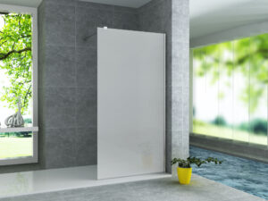 Eco douchewand – 80x200 cm – chroom – mat glas