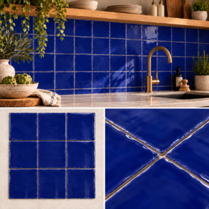 Fries Kobalt Blauw 13x13 cm – Handvorm wandtegel hoogglans