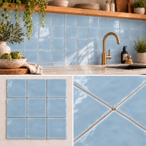Fries Lichtblauw Azul 13x13 cm – Handvorm wandtegel hoogglans