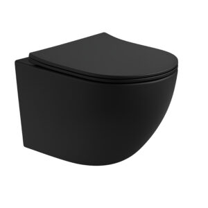 Aloni Pro randloos hangtoilet Tornado Flush – mat zwart – inclusief softclose zitting