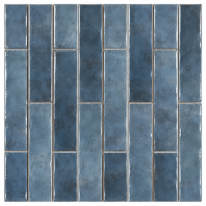 Velora Blauw 6,5x29,8 cm glanzende blauwe wandtegel