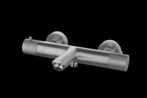 Badmengkraan thermostatisch Gun Metal met geribbelde knop