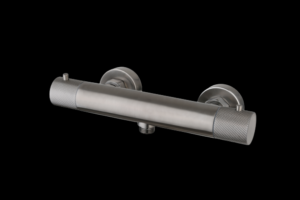 Douchemengkraan thermostatisch Gun Metal met geribbelde knop