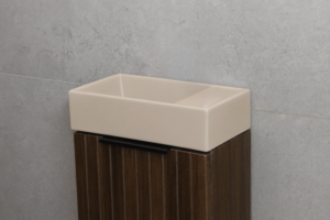 Fontein Keramiek Mat Zand Beige zonder kraangat – 41x22x10 cm