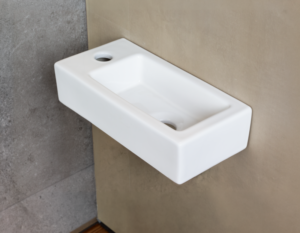 Fontein Keramiek Qubic Mini – Kraangat Links – 36,5x18x9 cm