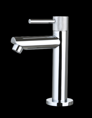 Fonteinkraan Chroom met geribbelde knop