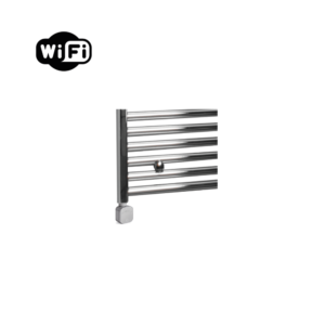 Sanicare Carini elektrische Wifi radiator 172x45cm chroom met thermostaat zilver linksonder