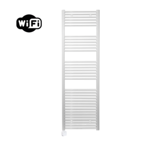 Sanicare Carini elektrische Wifi radiator 172x45cm wit met thermostaat wit linksonder
