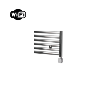 Sanicare Carini elektrische Wifi radiator 172x45cm chroom met thermostaat zilver rechtsonder