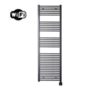 Sanicare Carini elektrische Wifi radiator 172x45cm wit met thermostaat zwart linksonder