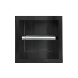 Inbouw-rolhouder Mat Zwart – 13,5x13x9 cm