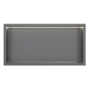 Inbouw-wandnis Gunmetal 30x60x7 cm met LED verlichting